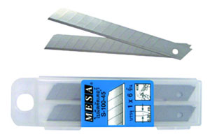 ใบมีดคัตเตอร์เล็กMESA-45องศา-S100กล่องฟ้า(กล่อง10หลอด/ลัง12กล่อง)
