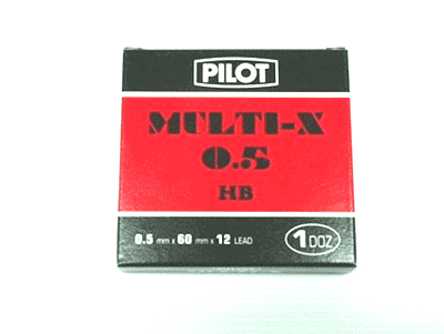 ไส้ดินสอไพล็อต MULTI-X 0.5 ฝาส้ม HB , 2B (ไม่รับคืน)(144/24)