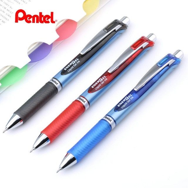 ปากกาหมึกเจลหัวเข็ม เพนเทล แบบกด Energel BL77 (12/50)